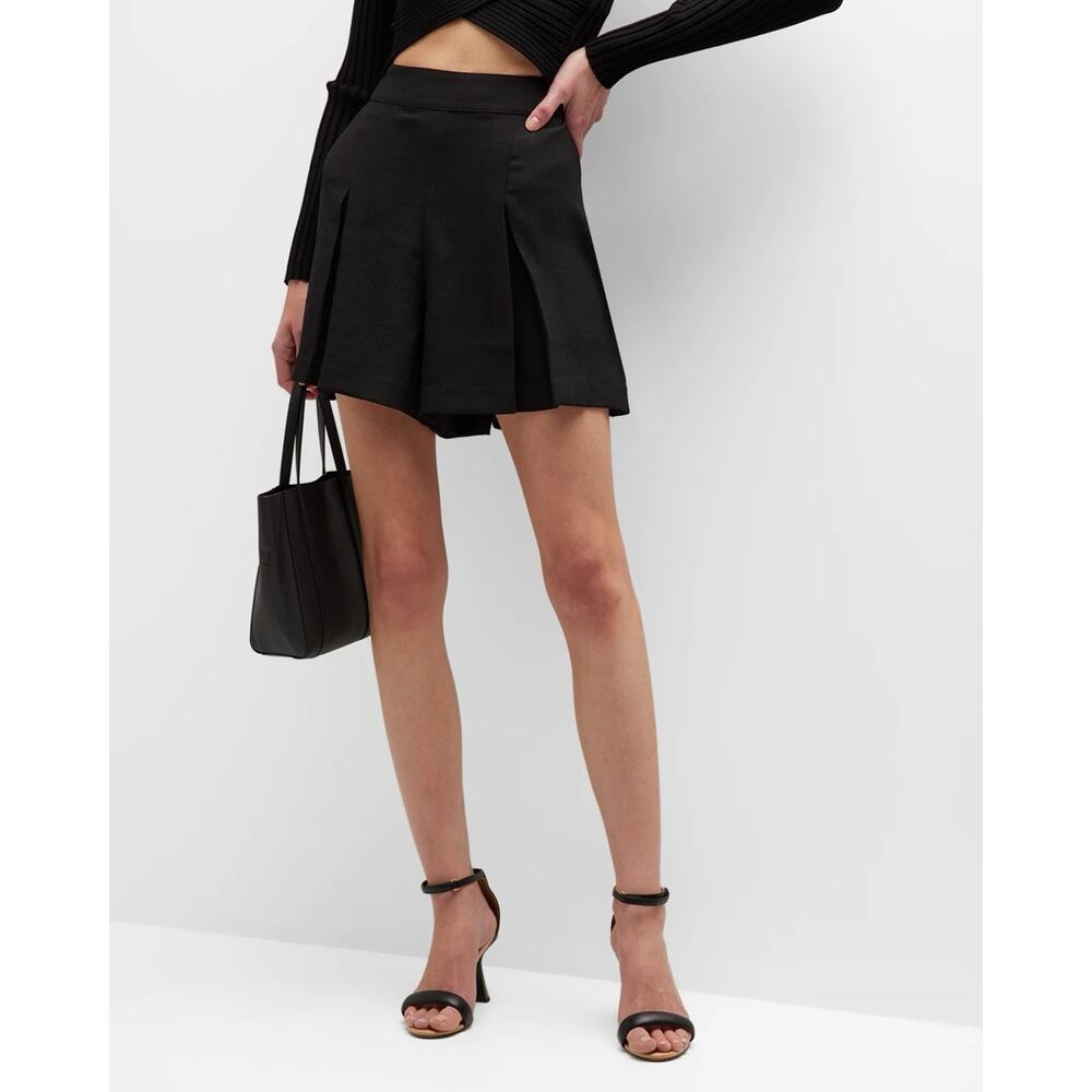 NWT Spanx Carefree Crepe Pleated Short Black Womens Large 20427R Classic Dressy